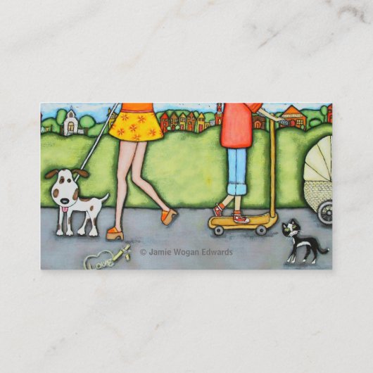 Zomer lopen met honden en katten Visitekaartjes (Achterkant)