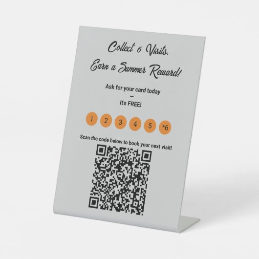 Zomer Loyalty Card - 6"x8" Reclamebord Met Voetstuk (Voorkant)