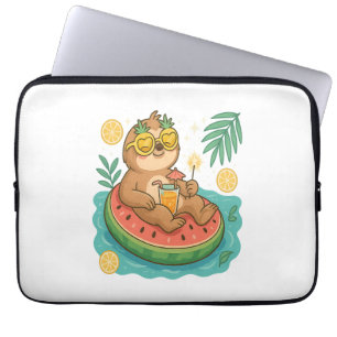 Zomer Luiaard Zwembad Float Laptop Sleeve