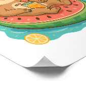 Zomer Luiaard Zwembad Float Poster (Hoek)