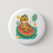 Zomer Luiaard Zwembad Float Ronde Button 5,7 Cm (Voorkant)