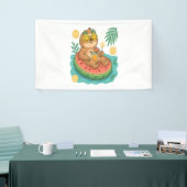 Zomer Luiaard Zwembad Float Spandoek (Beurs)