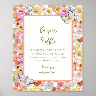 Zomer Luxe Bloemen Bloom 8x10 Luier Raffle Sign Poster