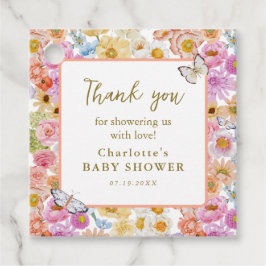 Zomer Luxe Bloemenbloei Baby shower Dank u Bedankjes Labels