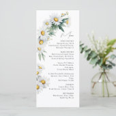 Zomer madeliefje bloem bruiloft menu (Staand voorkant)