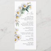 Zomer madeliefje bloem bruiloft menu (Voorkant)