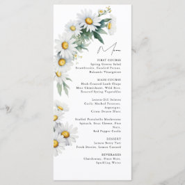 Zomer madeliefje bloem bruiloft menu