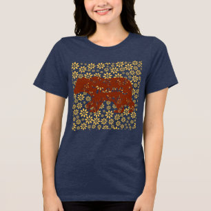 Zomer Madeliefjes Beer Mama Dameskleding Tri-Blend Shirt