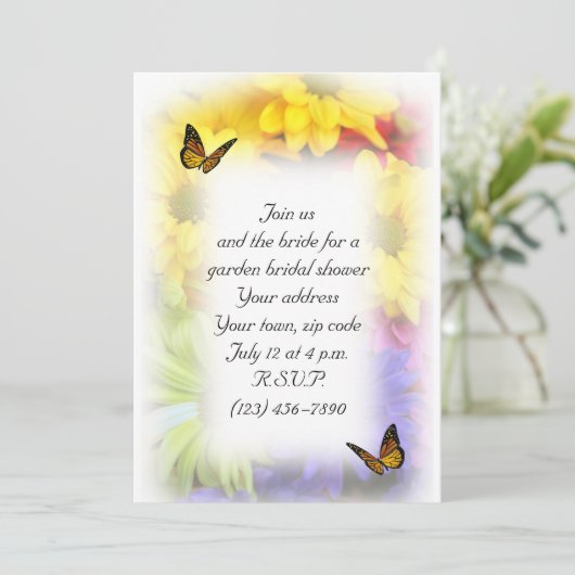 Zomer Madeliefjes Bloemen Uitnodiging (Staand voorkant)