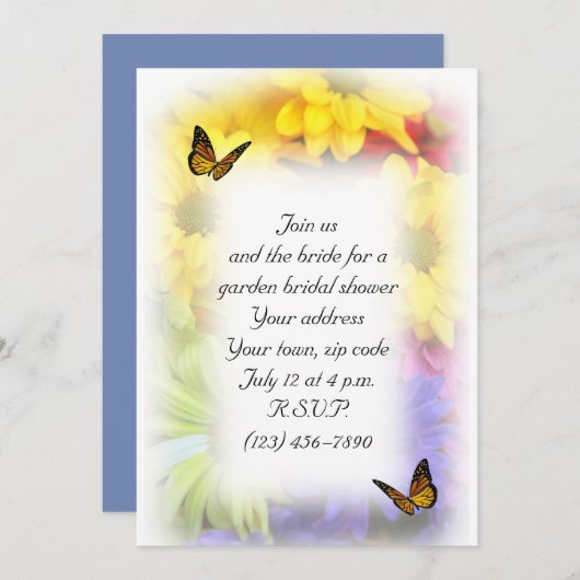 Zomer Madeliefjes Bloemen Uitnodiging (Voorkant / Achterkant)