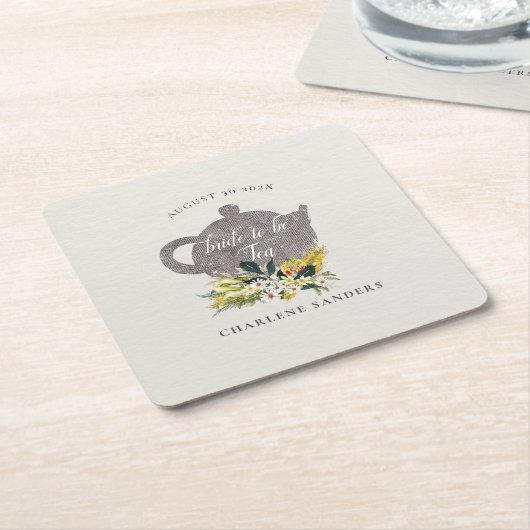 Zomer Madeliefjes Bloemstuk Bruids Thee Kartonnen Onderzetters (Schuin)