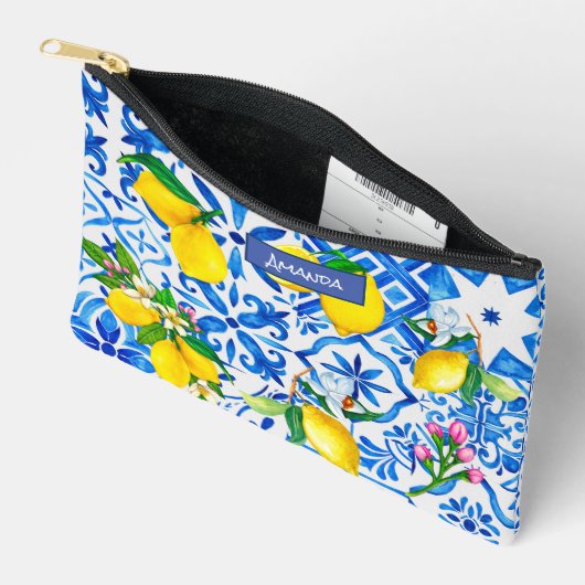 Zomer majolica blauw Siciliaanse citrus Mediterraa Etui (Open)