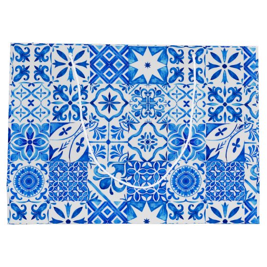 Zomer majolica blauw Siciliaanse citrus Mediterraa Groot Cadeauzakje (Achterkant)