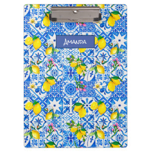 Zomer majolica blauw Siciliaanse citrus Mediterraa Klembord