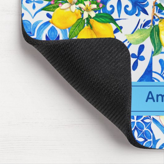 Zomer majolica blauw Siciliaanse citrus Mediterraa Muismat (Hoek)