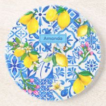 Zomer majolica blauw Siciliaanse citrus Mediterraa