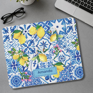Zomer majolica blauwe Siciliaanse citrus Mediterra Muismat