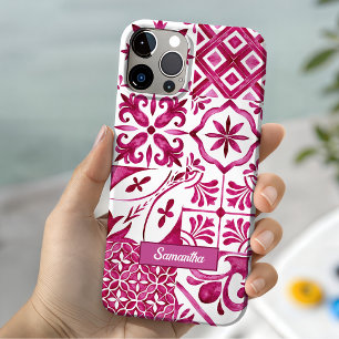 Zomer majolica rood Siciliaans Mediterraan iPhone 15 Case