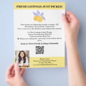 Zomer makelaar marketing flyer met QR-code (Hand)