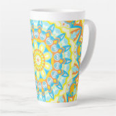Zomer Mandala Helder Boho Bloemig Koffie Latte Mok (Rechterhoek)