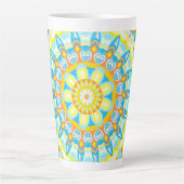 Zomer Mandala Helder Boho Bloemig Koffie Latte Mok (Voorkant)
