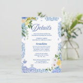 Zomer Mediterraan citroen Trouwdetails Informatiekaartje (Staand voorkant)