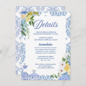 Zomer Mediterraan citroen Trouwdetails Informatiekaartje (Voorkant / Achterkant)