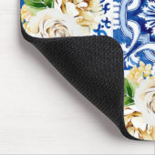 Zomer mediterrane citroen en bloemen muismat (Hoek)