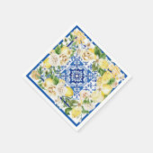 Zomer mediterrane citroen en bloemen servet (Hoek)