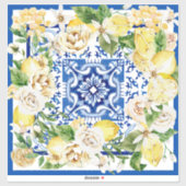 Zomer mediterrane citroen en bloemen sticker (Vel)