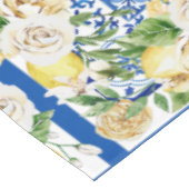 Zomer mediterrane citroen en bloemen tafelkleed (Gekanteld)