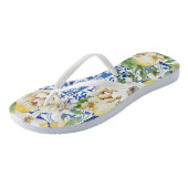 Zomer mediterrane citroen en bloemen teenslippers (Schuin)