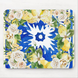 Zomer mediterrane citroen en bloemen tegel muismat
