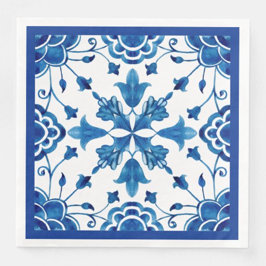 Zomer-mediterrane tegel servet (Voorkant)