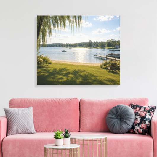 Zomer Meer Canvas Afdruk (Insitu (Woonkamer))