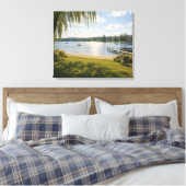 Zomer Meer Canvas Afdruk (Insitu (Slaapkamer))