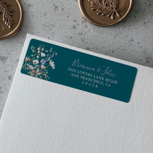 Zomer Meerkleurig Wildflower Groen Retouradres  Etiket