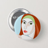 Zomer Meisje Ronde Button 5,7 Cm (Voorkant /achterkant)