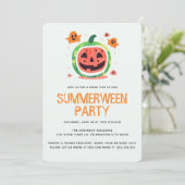 Zomer Melon-o-Lantern Zomer Halloween Feest Kaart (Staand voorkant)