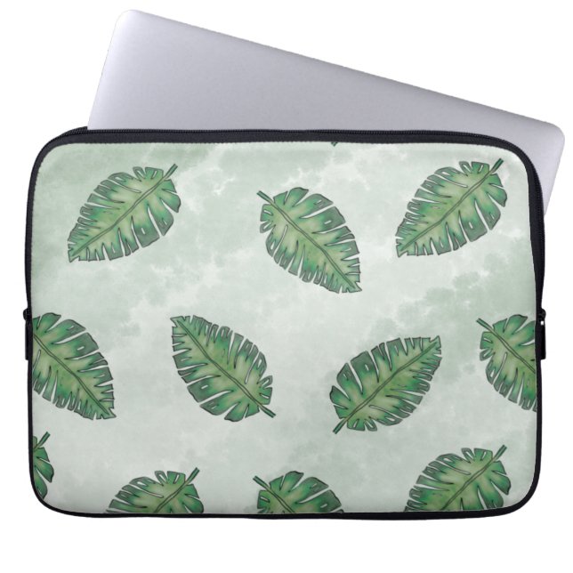 zomer met groen lef laptop sleeve (Voorkant)