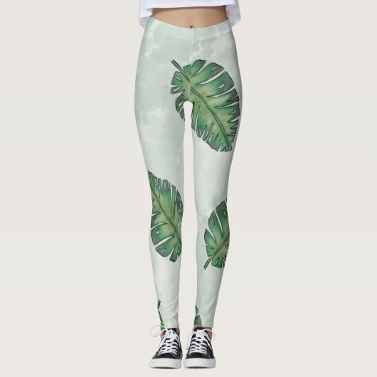 zomer met groen lef leggings (Voorkant)