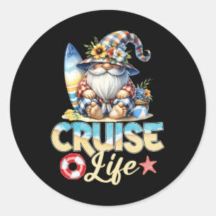 Zomer met mijn Gnomies Vakantie Cruise Life Gnome Ronde Sticker