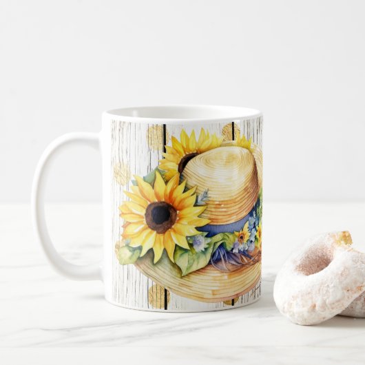 Zomer met zonnebloemen  koffiemok (Met donut)