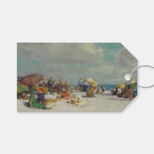 Zomer middag op het strand (door E.H. Potthast) Cadeaulabel (Voorkant (Horizontaal))