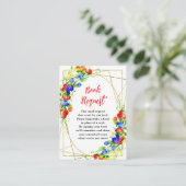 Zomer Mixed Berries Baby Shower Boekverzoek Informatiekaartje (Staand voorkant)