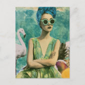 zomer Mixed Media Collage Briefkaart (Voorkant)
