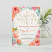 Zomer Mocktail Feest Verjaardagsfeest Kaart (Staand voorkant)