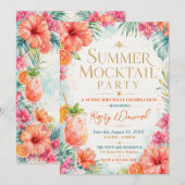 Zomer Mocktail Feest Verjaardagsfeest Kaart (Voorkant / Achterkant)