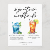 Zomer Mocktails Blauw Hawaïaans Arnold Palmer Menu (Voorkant)