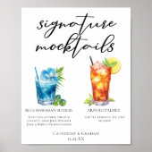 Zomer Mocktails Blauw Hawaïaans Arnold Palmer Menu Poster (Voorkant)